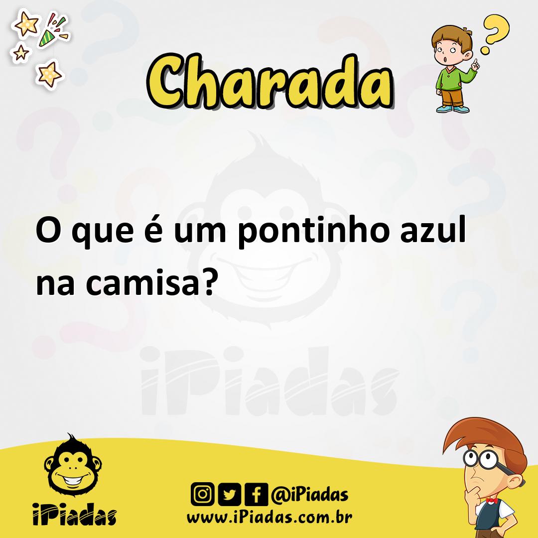 Ilustração de O que é um pontinho azul na camisa? no iPiadas