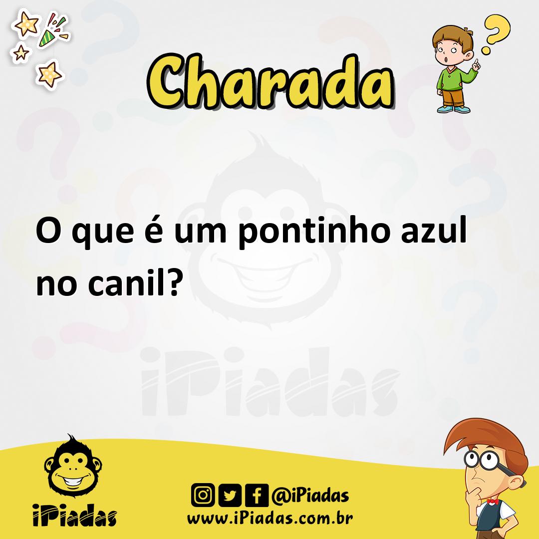 Ilustração de O que é um pontinho azul no canil? no iPiadas