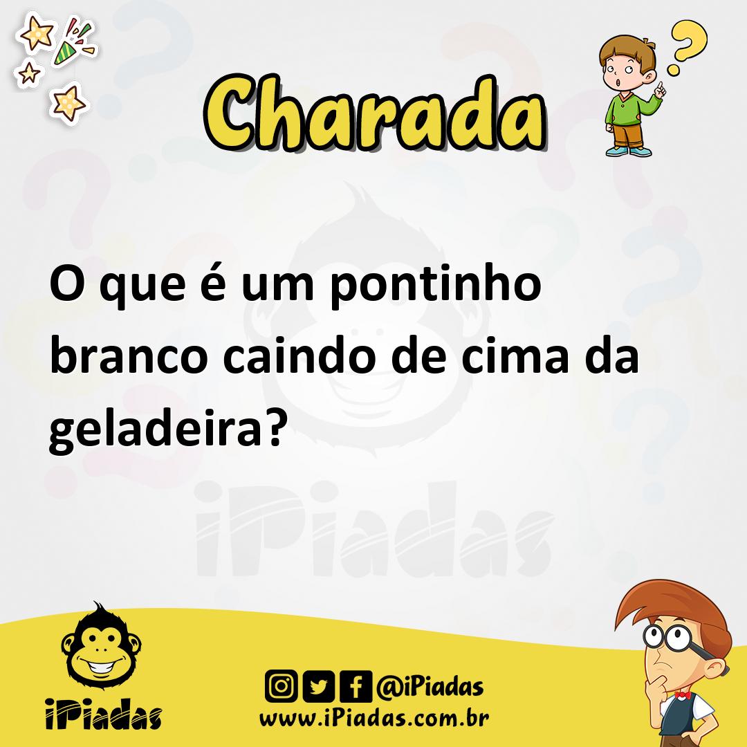Ilustração de O que é um pontinho branco caindo de cima da geladeira? no iPiadas