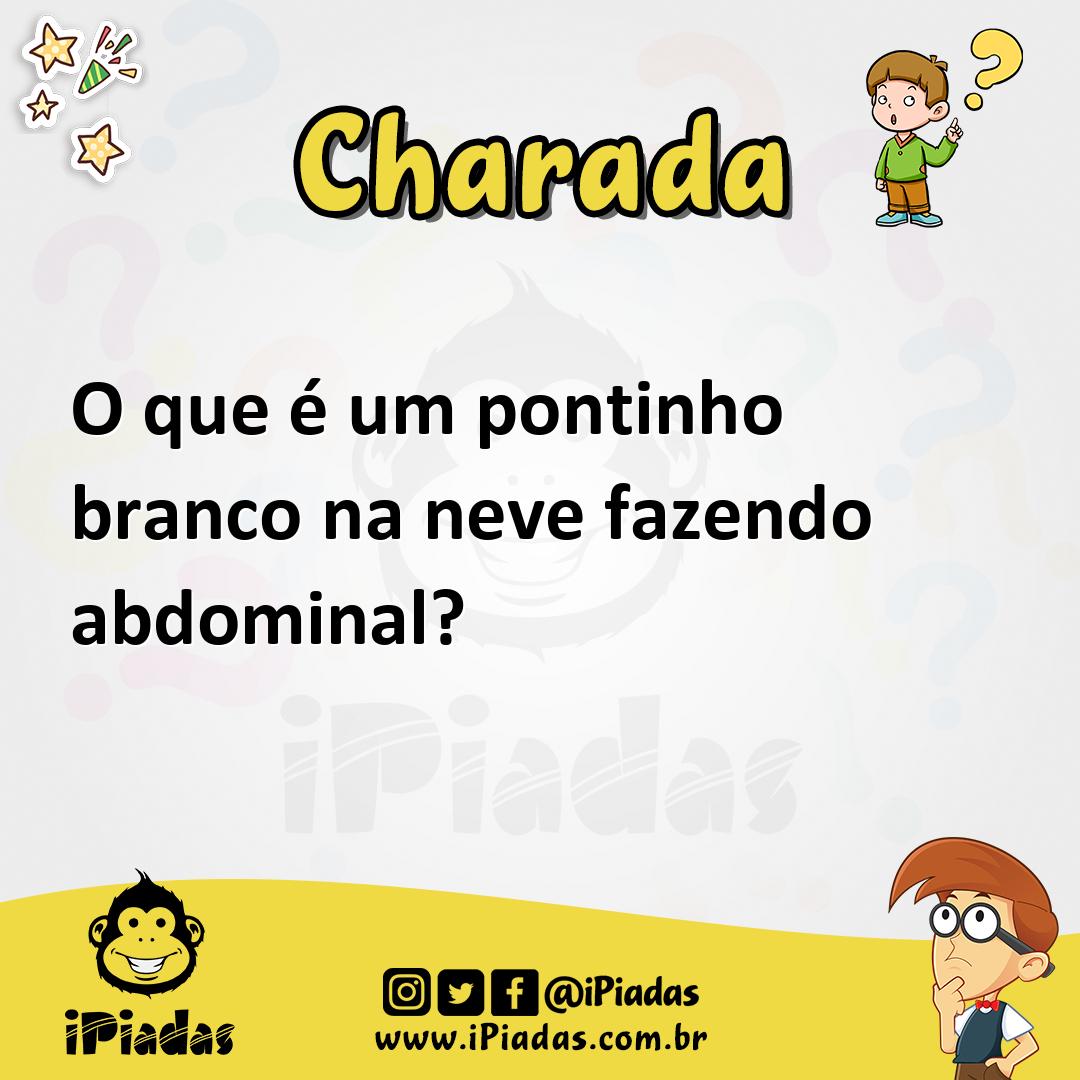 Ilustração de O que é um pontinho branco na neve fazendo abdominal? no iPiadas