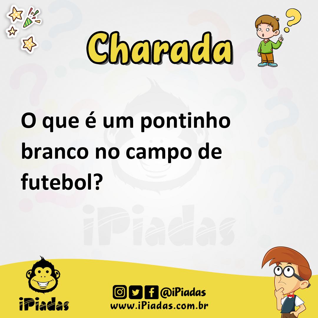 Ilustração de O que é um pontinho branco no campo de futebol? no iPiadas