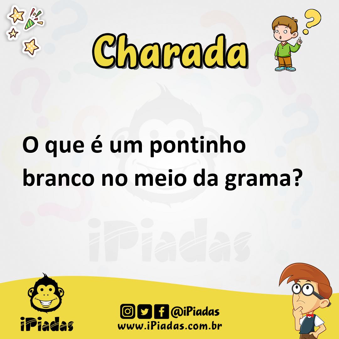 Ilustração de O que é um pontinho branco no meio da grama? no iPiadas
