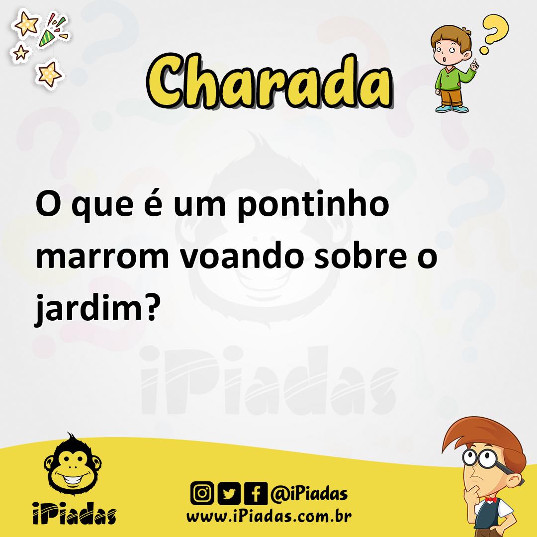 Ilustração de O que é um pontinho marrom voando sobre o jardim? no iPiadas