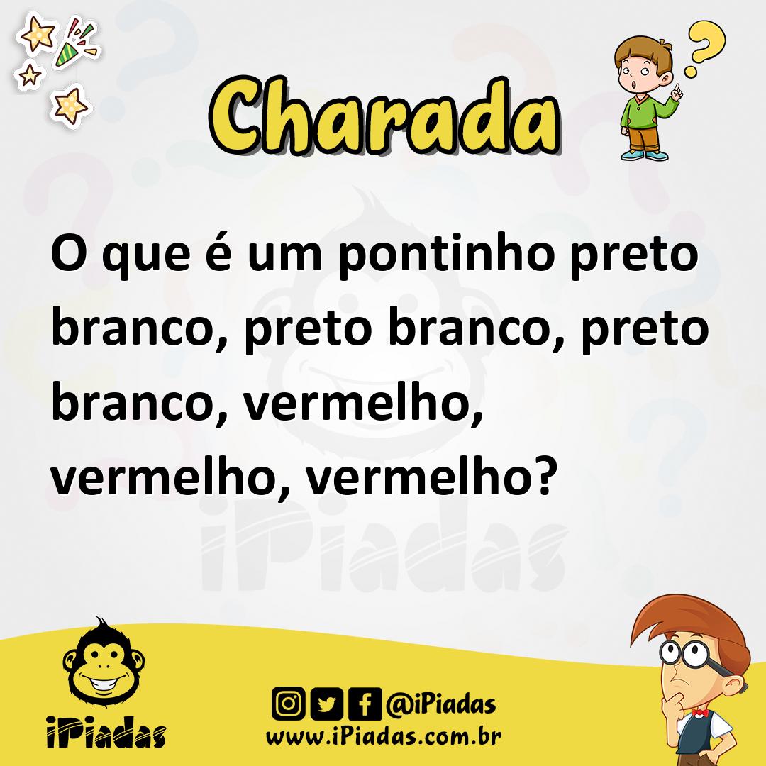 Ilustração de O que é um pontinho preto branco, preto branco, preto branco, vermelho, vermelho, vermelho? no iPiadas