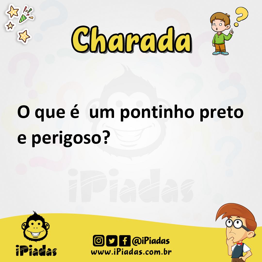Ilustração de O que é  um pontinho preto e perigoso? no iPiadas