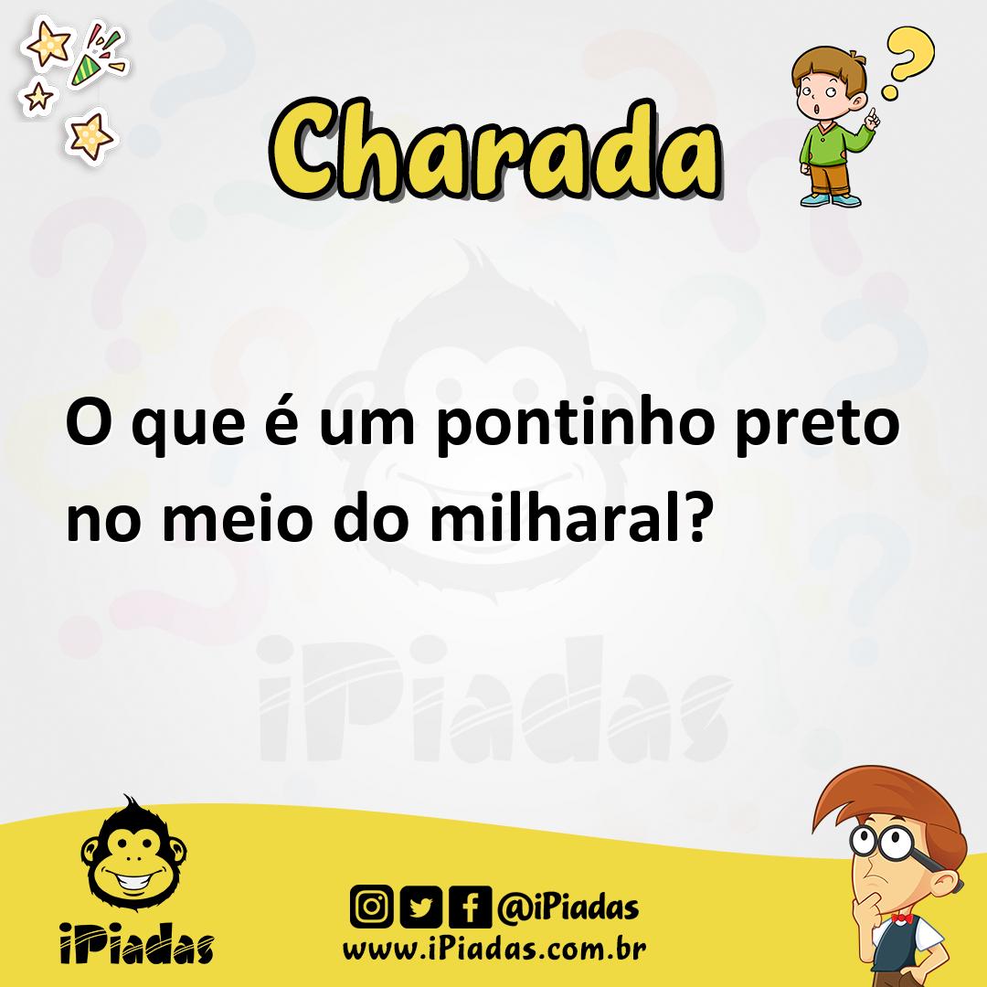Ilustração de O que é um pontinho preto no meio do milharal? no iPiadas
