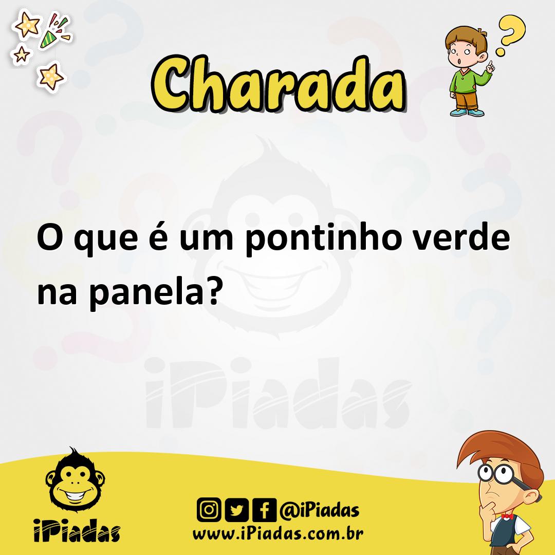 Ilustração de O que é um pontinho verde na panela? no iPiadas