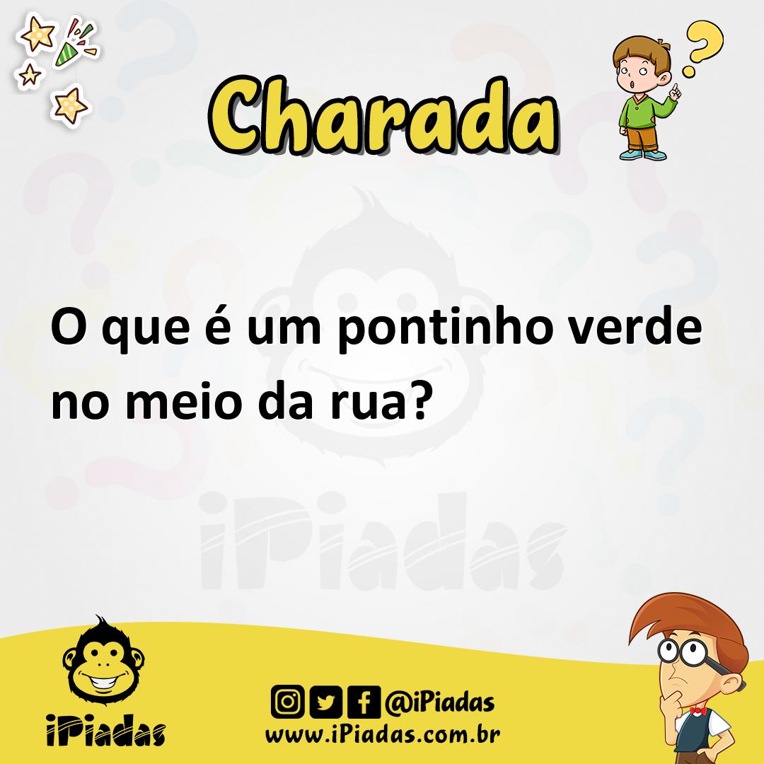 Ilustração de O que é um pontinho verde no meio da rua? no iPiadas
