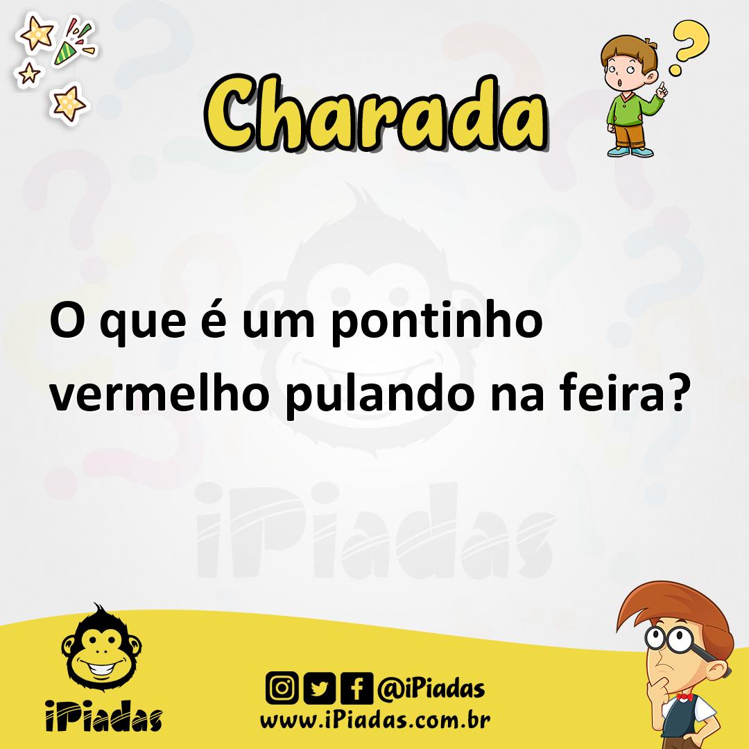 Ilustração de O que é um pontinho vermelho pulando na feira? no iPiadas