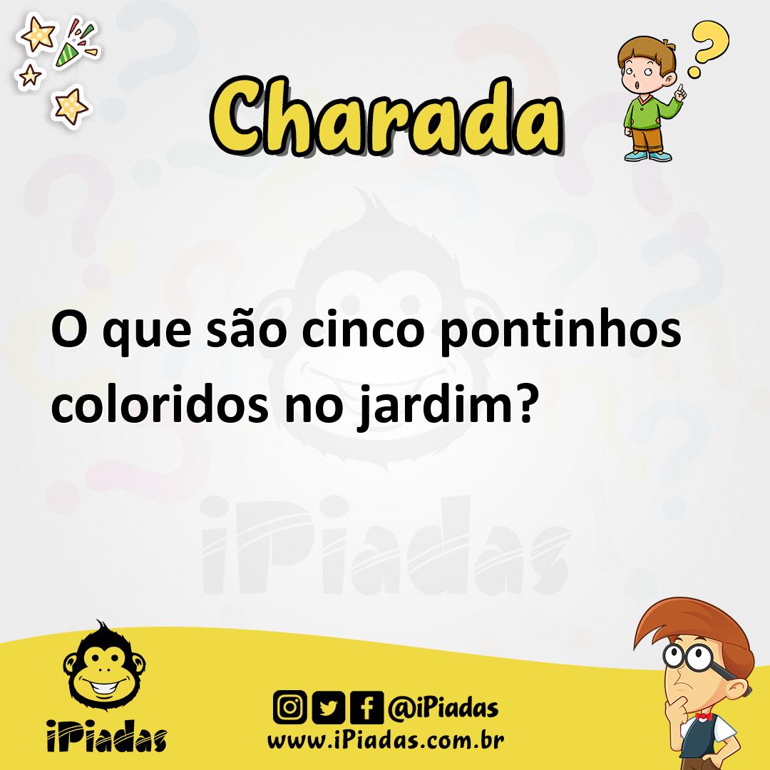 Ilustração de O que são cinco pontinhos coloridos no jardim? no iPiadas
