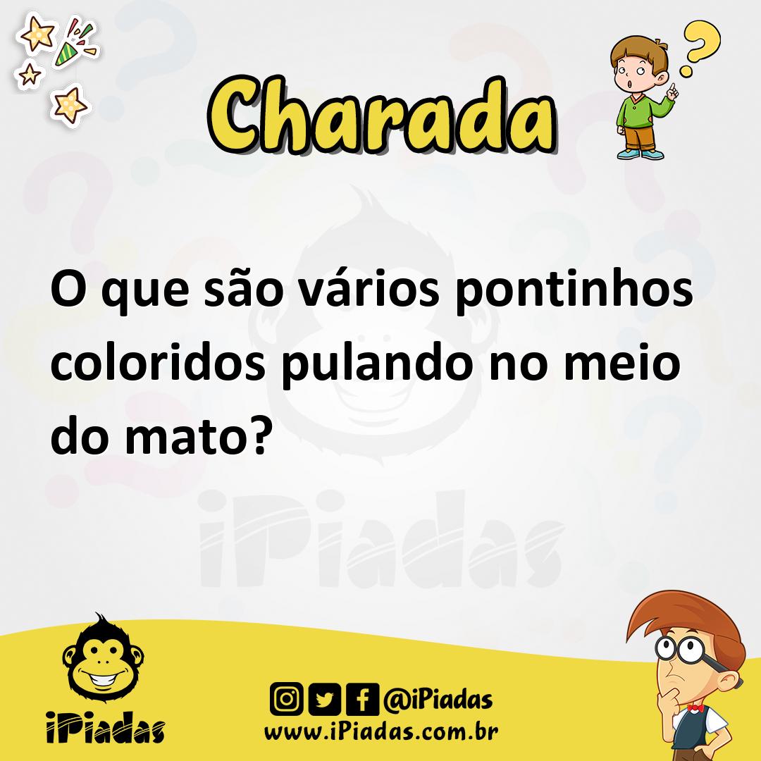 Ilustração de O que são vários pontinhos coloridos pulando no meio do mato? no iPiadas