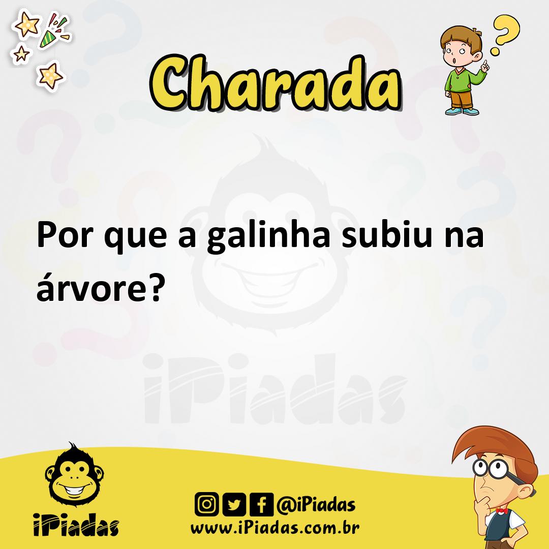 Ilustração de Por que a galinha subiu na árvore? no iPiadas