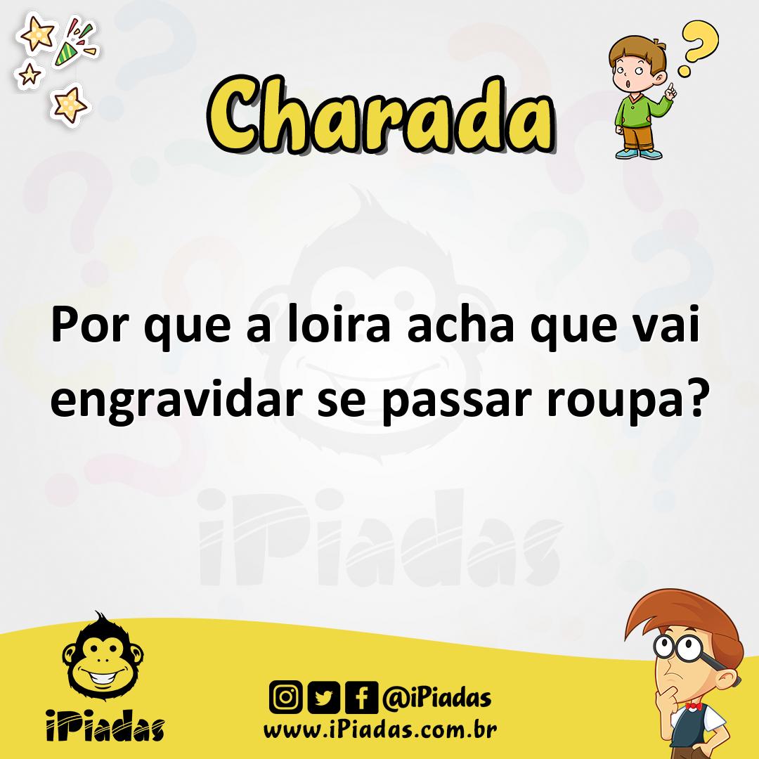 Ilustração de Por que a loira acha que vai engravidar se passar roupa? no iPiadas