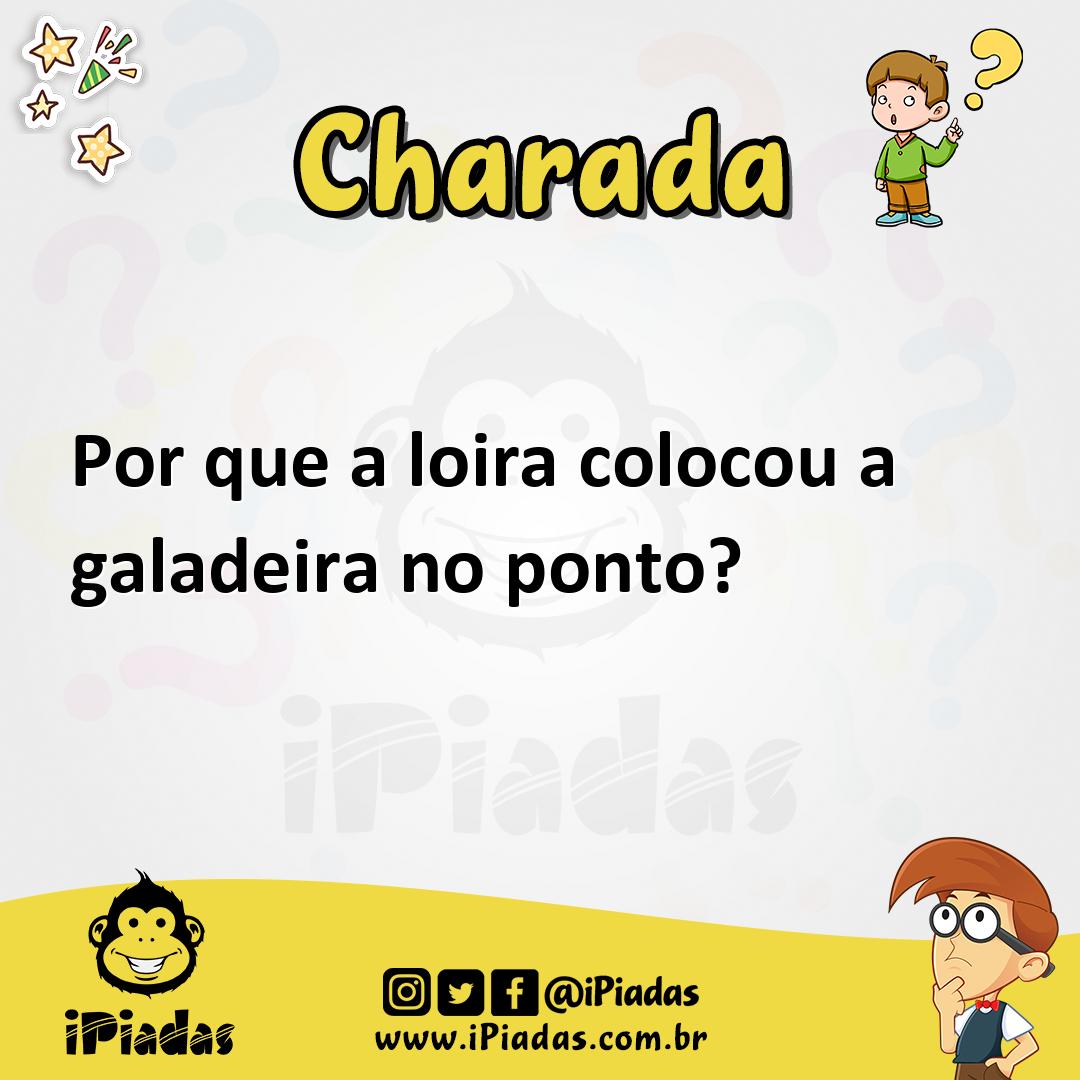 Ilustração de Por que a loira colocou a galadeira no ponto? no iPiadas
