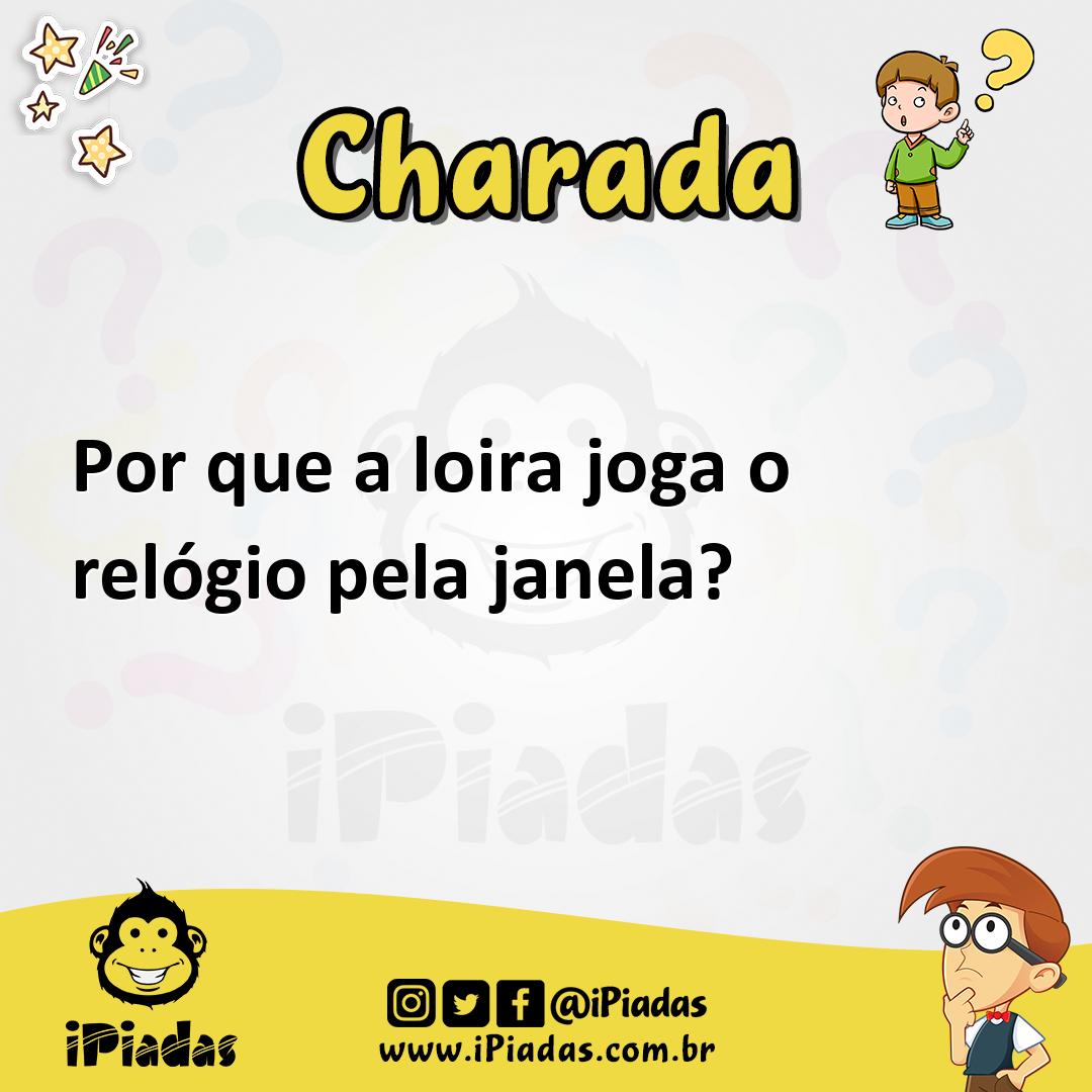 Ilustração de Por que a loira joga o relógio pela janela? no iPiadas