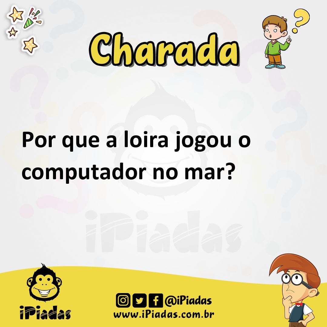 Ilustração de Por que a loira jogou o computador no mar? no iPiadas