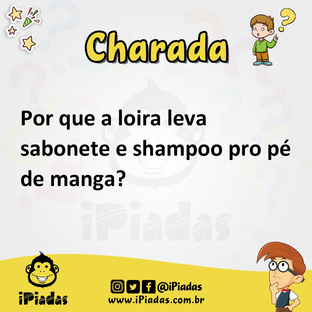 Ilustração de Por que a loira leva sabonete e shampoo pro pé de manga? no iPiadas