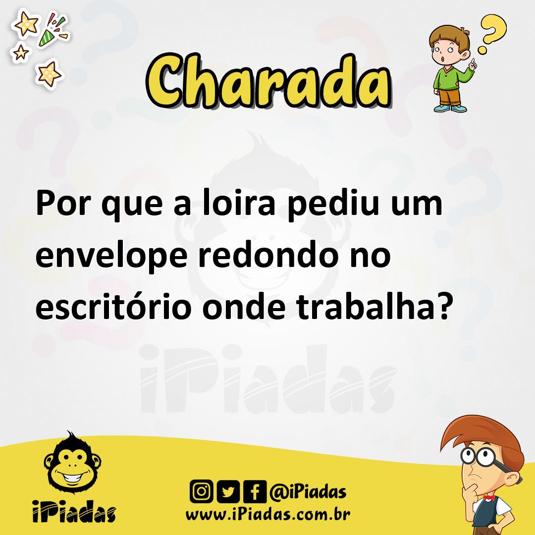 Ilustração de Por que a loira pediu um envelope redondo no escritório onde trabalha? no iPiadas