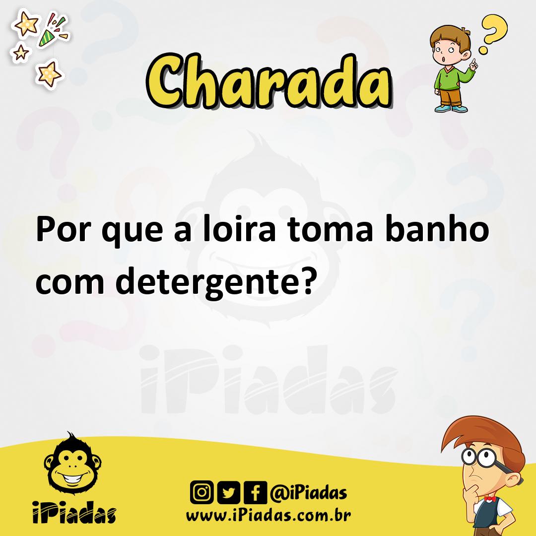 Ilustração de Por que a loira toma banho com detergente? no iPiadas