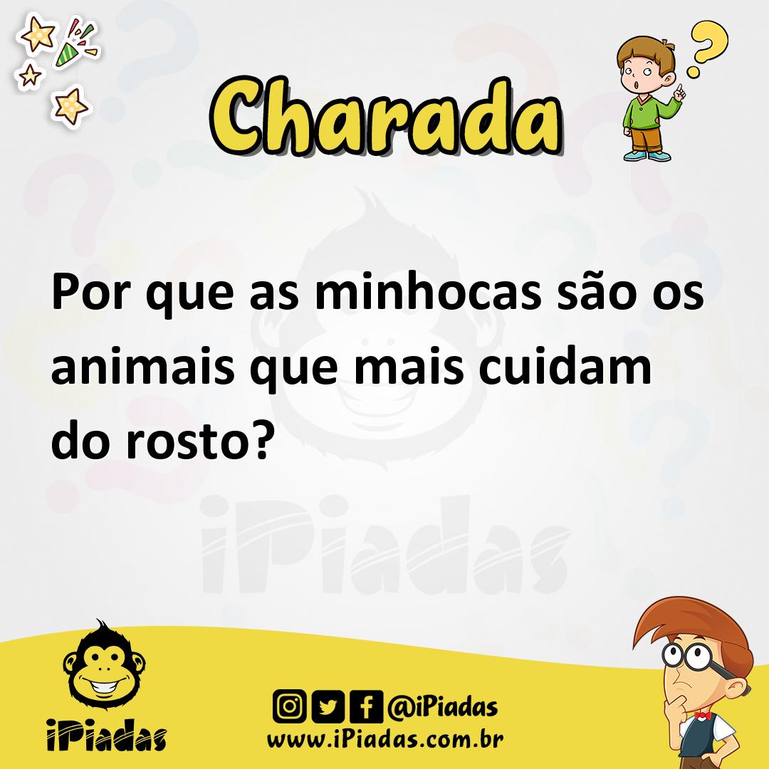 Ilustração de Por que as minhocas são os animais que mais cuidam do rosto? no iPiadas