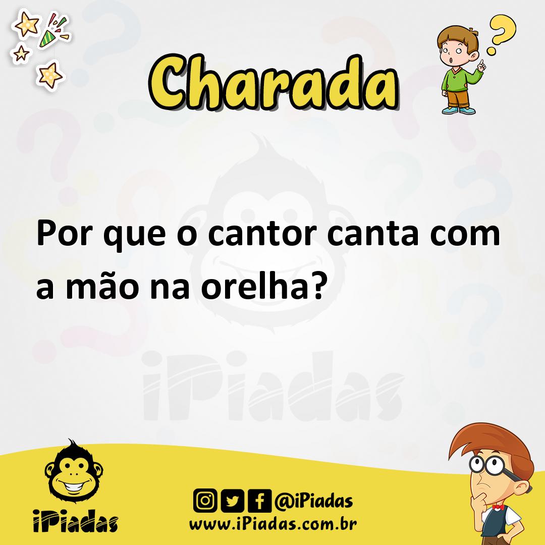 Ilustração de Por que o cantor canta com a mão na orelha? no iPiadas