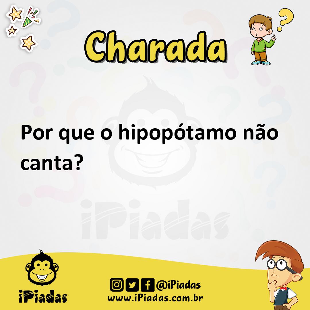 Ilustração de Por que o hipopótamo não canta? no iPiadas
