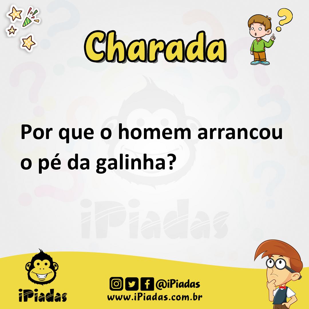 Ilustração de Por que o homem arrancou o pé da galinha? no iPiadas