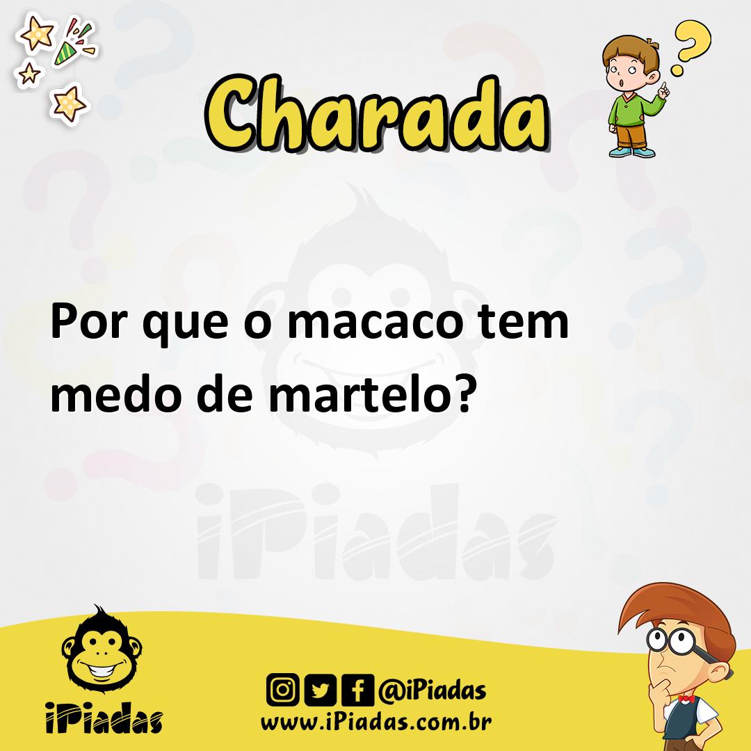 Ilustração de Por que o macaco tem medo de martelo? no iPiadas