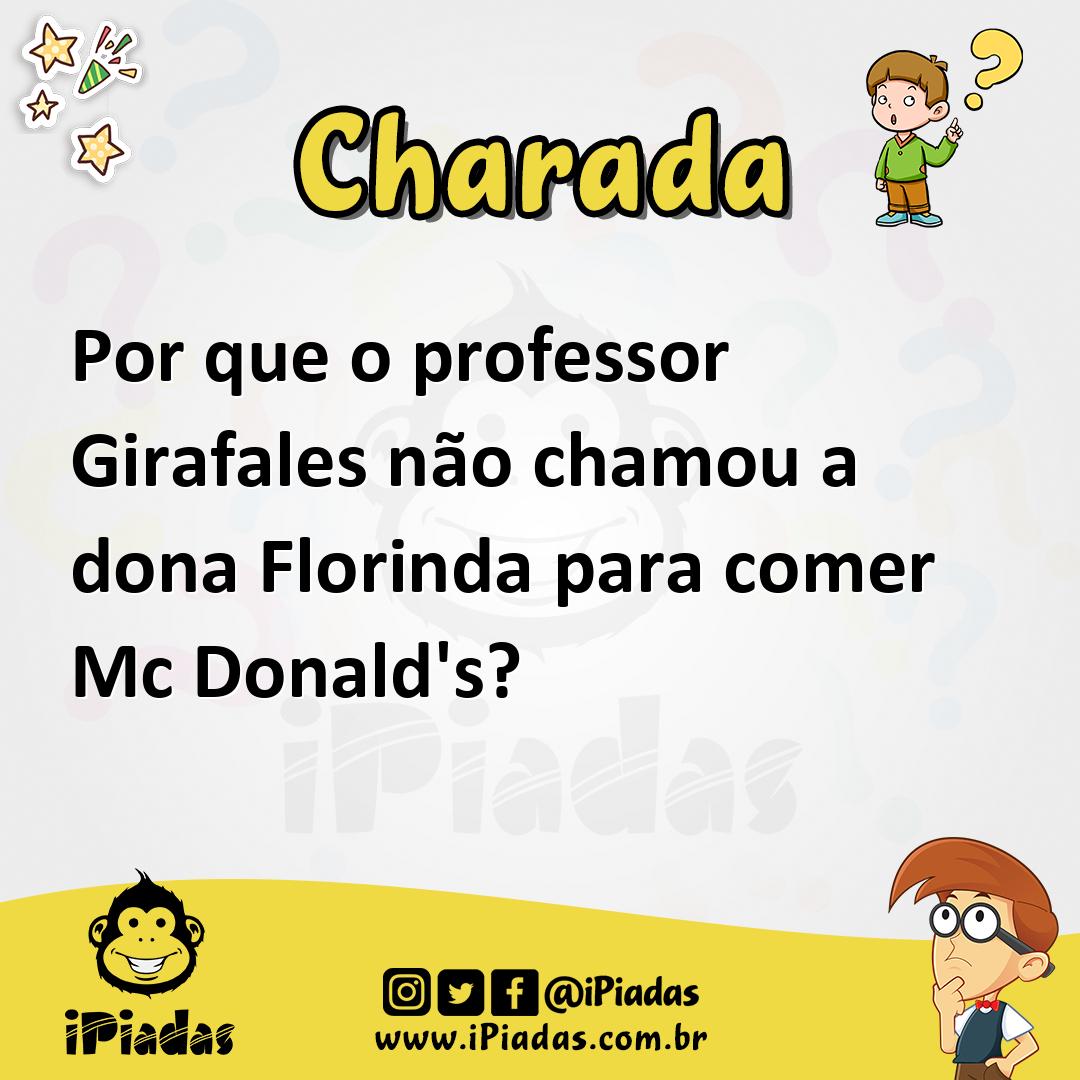 Ilustração de Por que o professor Girafales não chamou a dona Florinda para comer Mc Donald's? no iPiadas