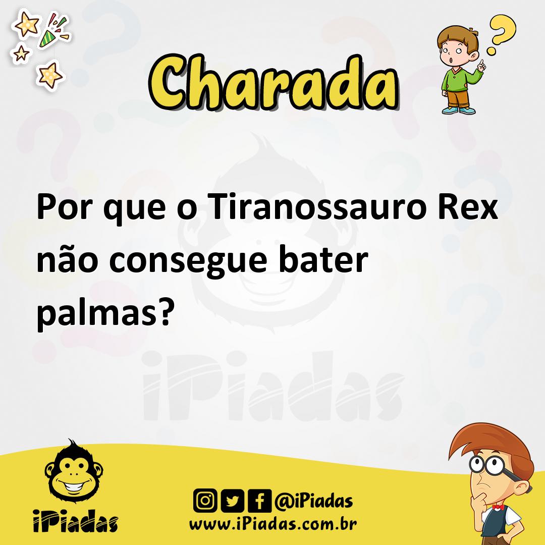 Ilustração de Por que o Tiranossauro Rex não consegue bater palmas? no iPiadas