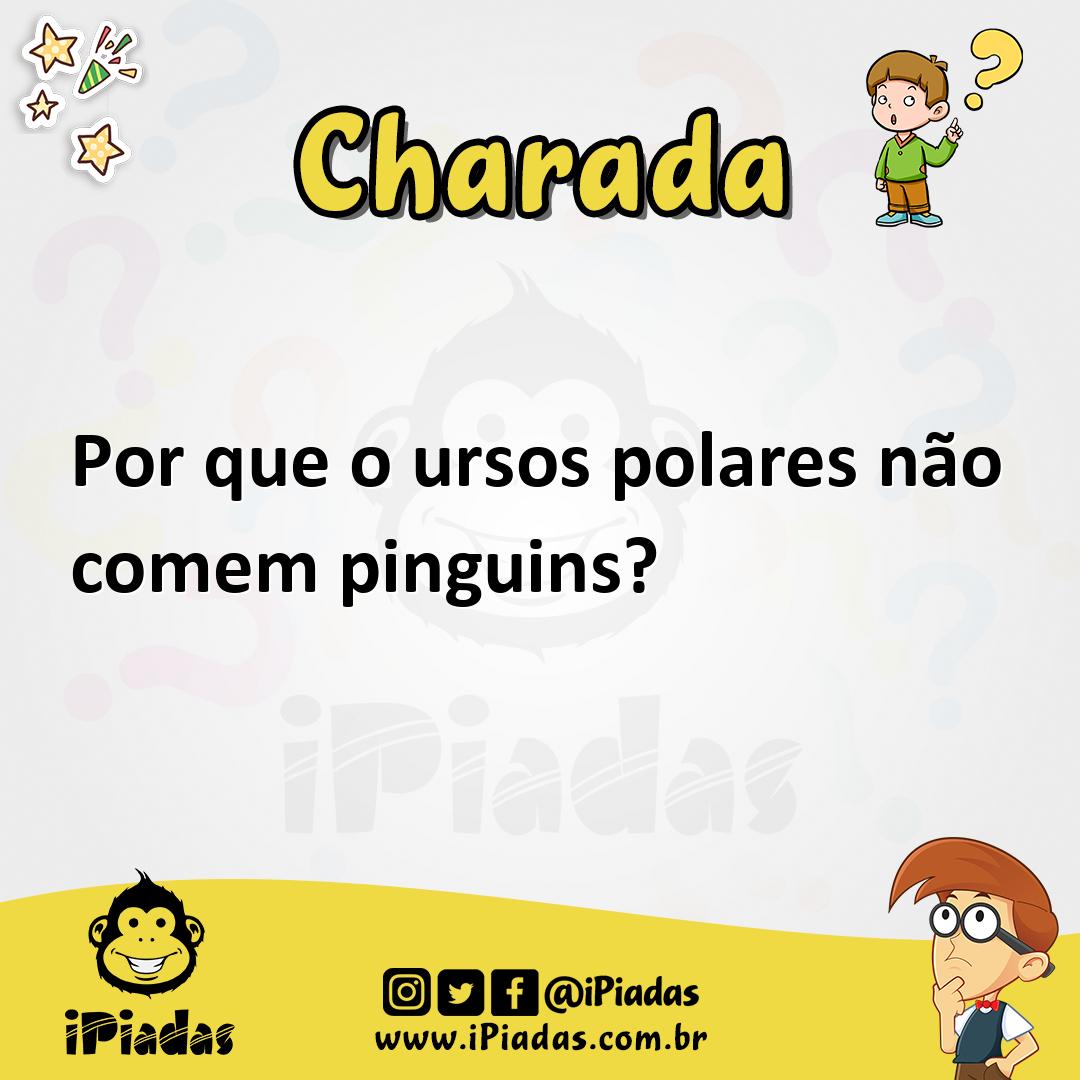 Ilustração de Por que o ursos polares não comem pinguins? no iPiadas