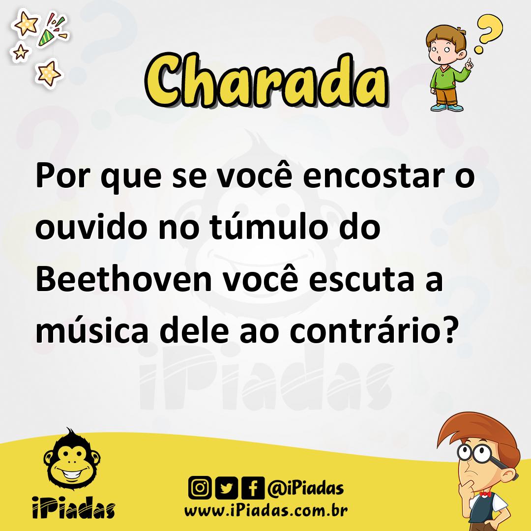 Ilustração de Por que se você encostar o ouvido no túmulo do Beethoven você escuta a música dele ao contrário? no iPiadas