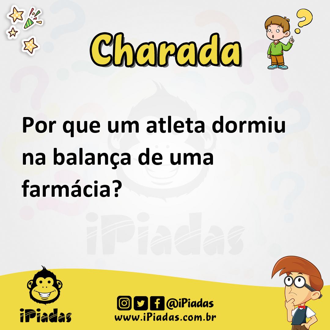 Ilustração de Por que um atleta dormiu na balança de uma farmácia? no iPiadas