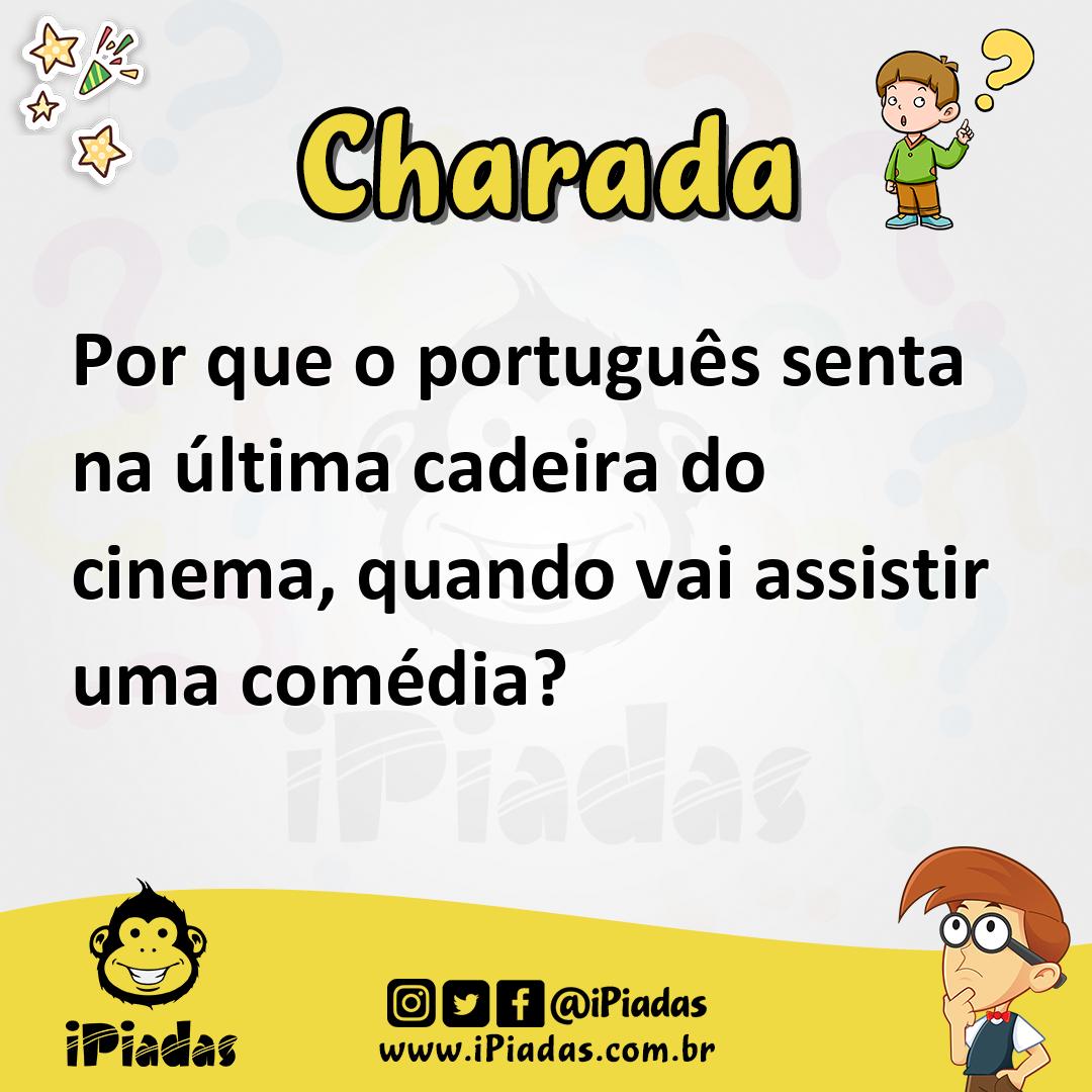 Ilustração de Por que o português senta na última cadeira do cinema, quando vai assistir uma comédia? no iPiadas