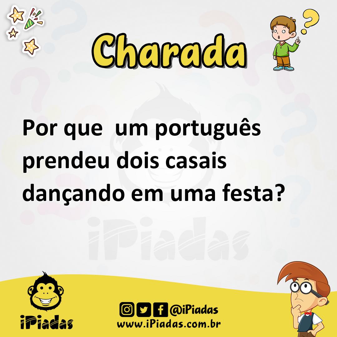 Ilustração de Por que  um português prendeu dois casais dançando em uma festa? no iPiadas