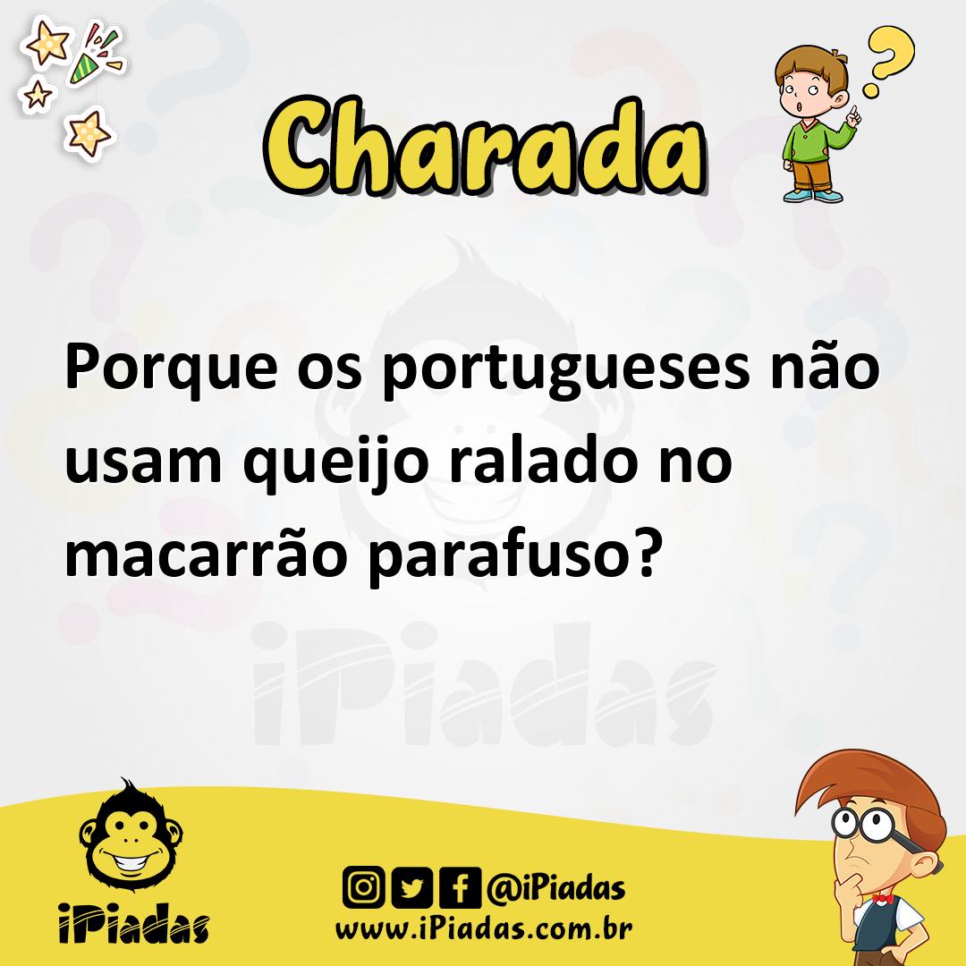 Ilustração de Porque os portugueses não usam queijo ralado no macarrão parafuso? no iPiadas
