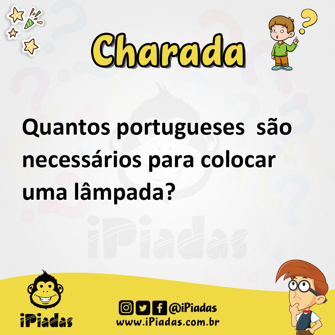 Ilustração de Quantos portugueses  são necessários para colocar uma lâmpada? no iPiadas