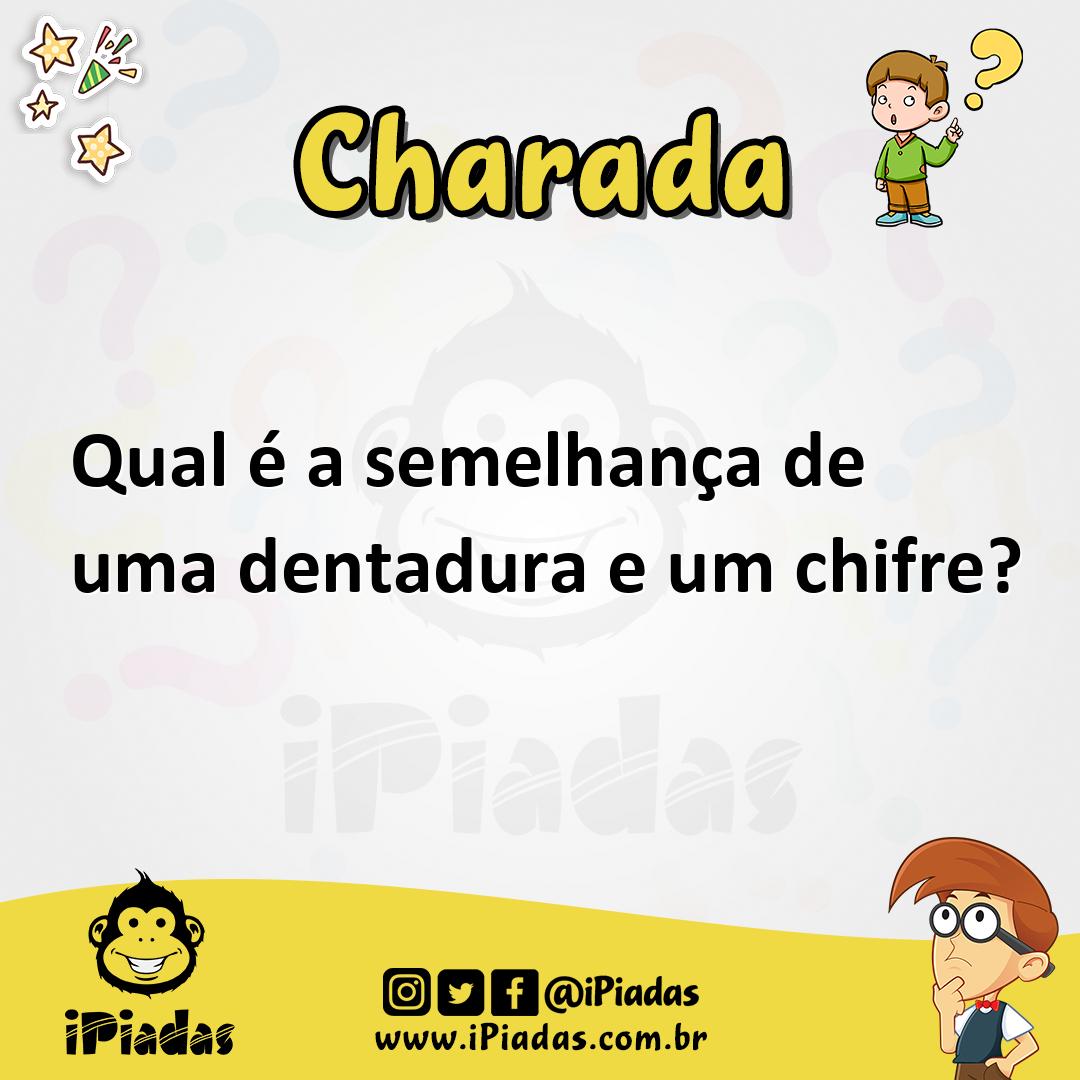 Ilustração de Qual é a semelhança de uma dentadura e um chifre? no iPiadas