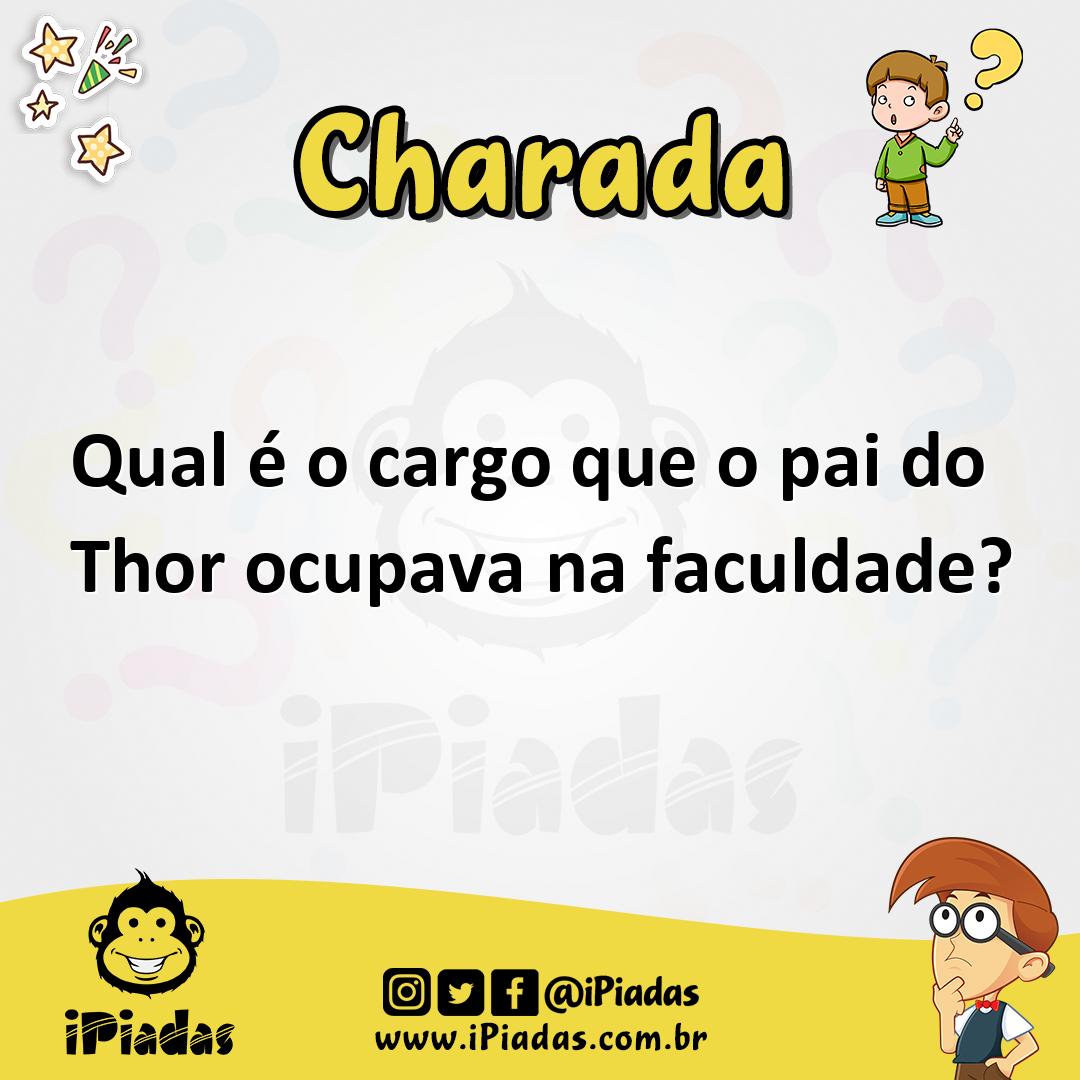 Ilustração de Qual é o cargo que o pai do Thor ocupava na faculdade? no iPiadas