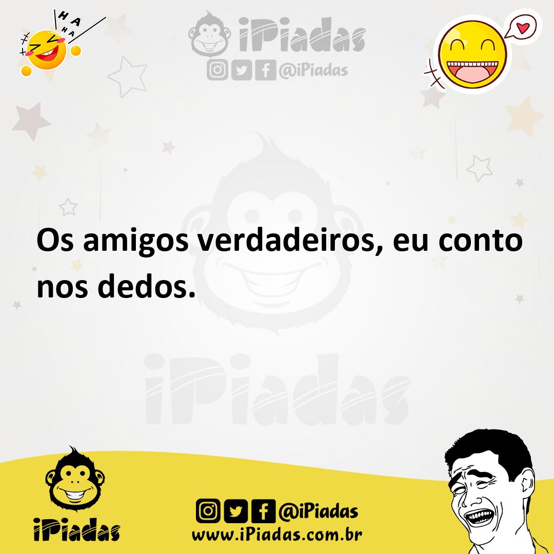 Ilustração de Os amigos verdadeiros, eu conto nos dedos. no iPiadas