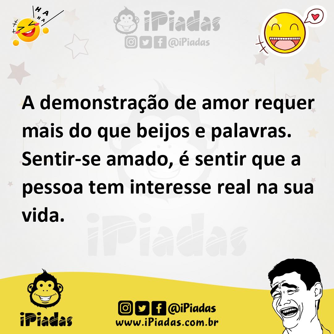 Ilustração de A demonstração de amor requer mais do que beijos e palavras. Sentir-se... no iPiadas