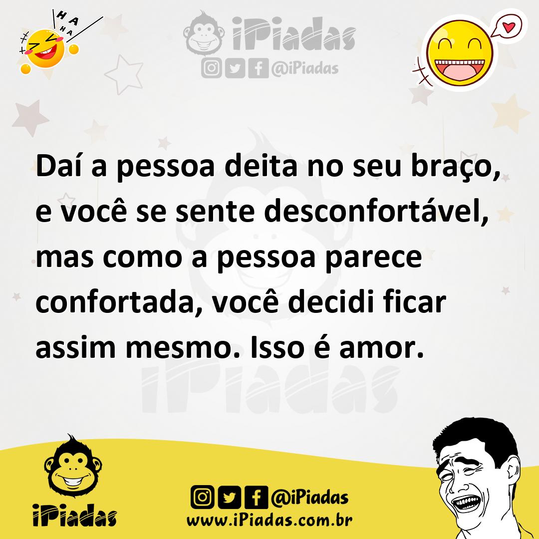 Ilustração de Daí a pessoa deita no seu braço, e você se sente desconfortável, mas c... no iPiadas