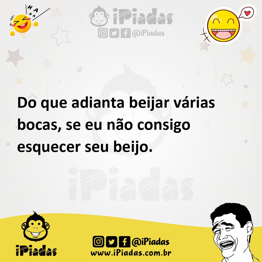 Ilustração de Do que adianta beijar várias bocas, se eu não consigo esquecer seu bei... no iPiadas