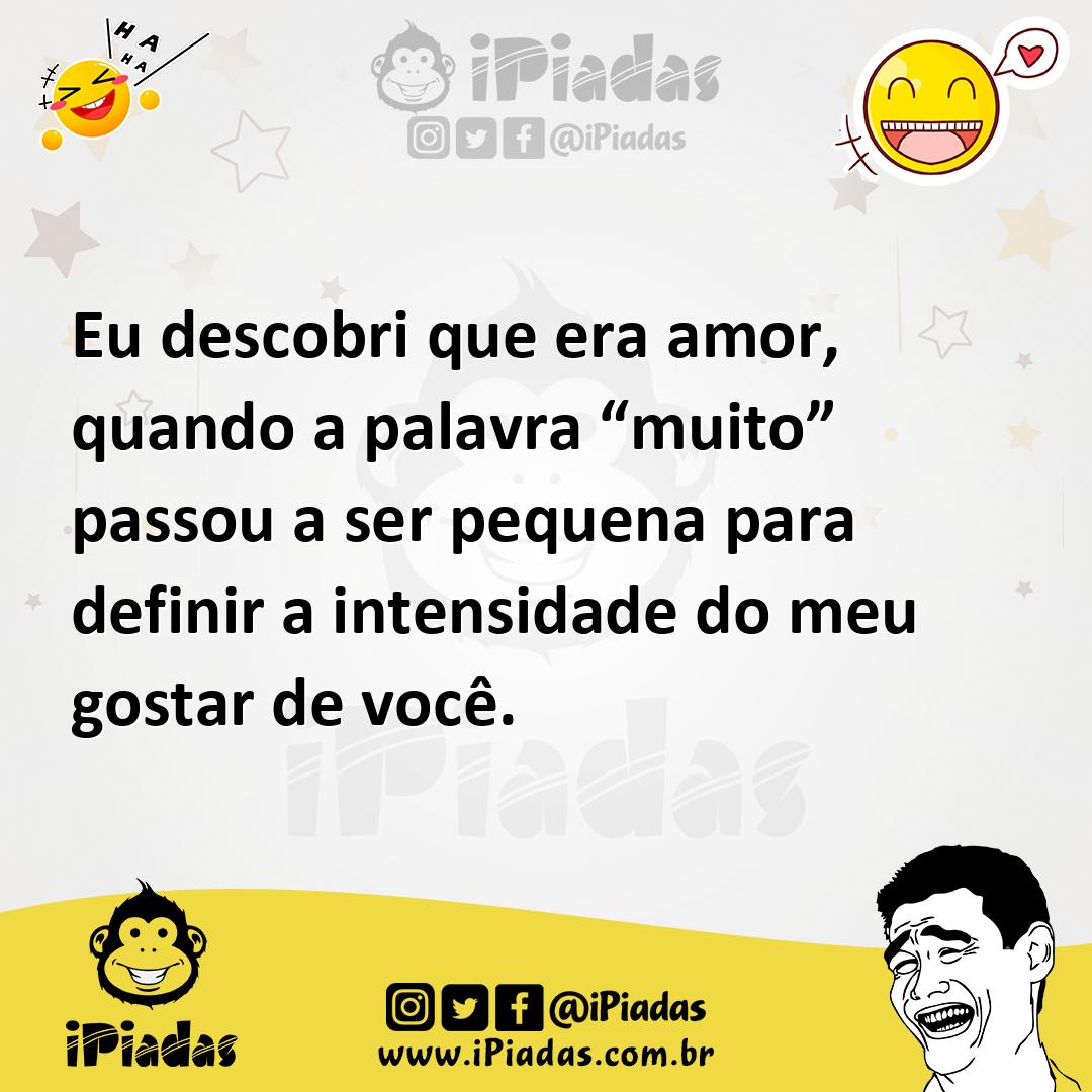 Ilustração de Eu descobri que era amor, quando a palavra “muito” passou a ser pequen... no iPiadas