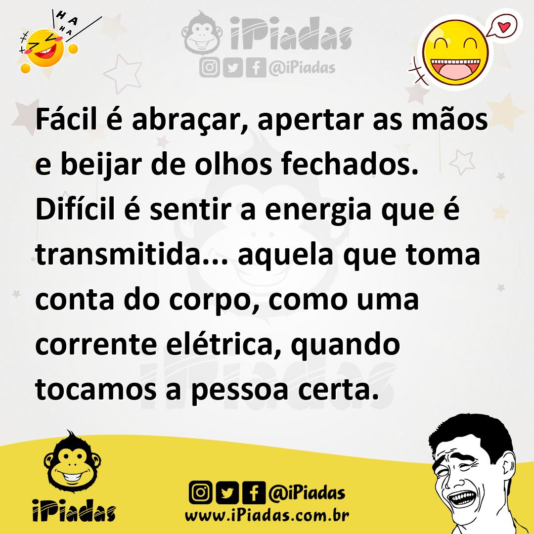 Ilustração de Fácil é abraçar, apertar as mãos e beijar de olhos fechados. Difícil é... no iPiadas
