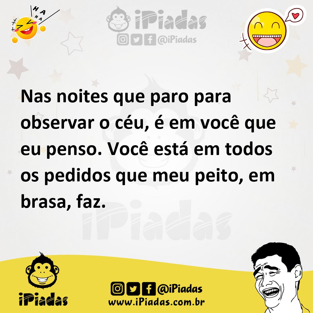 Ilustração de Nas noites que paro para observar o céu, é em você que eu penso. Você... no iPiadas
