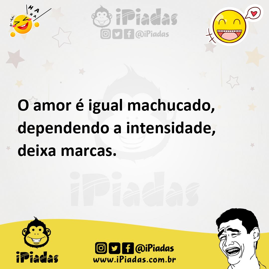 Ilustração de O amor é igual machucado, dependendo a intensidade, deixa marcas. no iPiadas