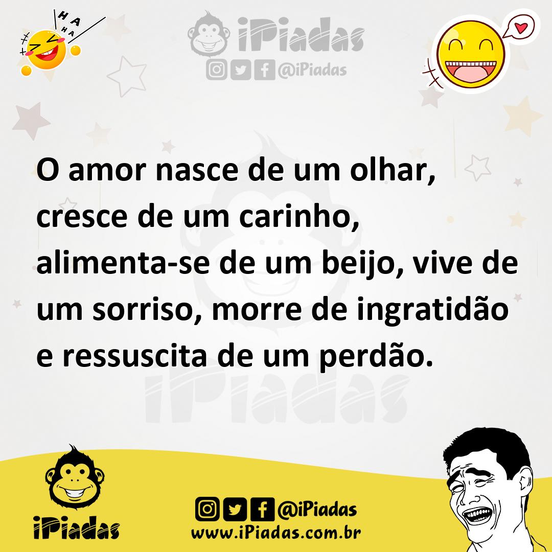 Ilustração de O amor nasce de um olhar, cresce de um carinho, alimenta-se de um beij... no iPiadas