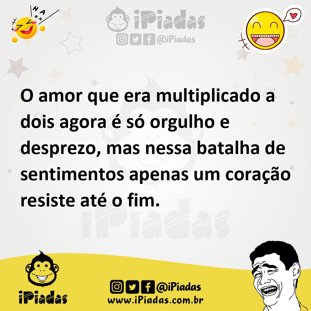 Ilustração de O amor que era multiplicado a dois agora é só orgulho e desprezo, mas... no iPiadas