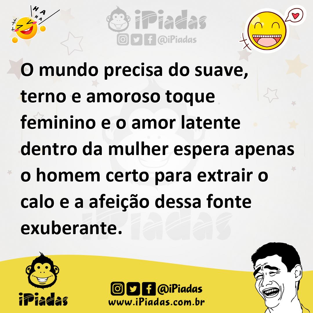 Ilustração de O mundo precisa do suave, terno e amoroso toque feminino e o amor late... no iPiadas